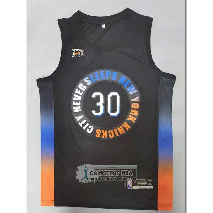Camiseta New York Knicks Julius Randl Ciudad 2020-21 Negro
